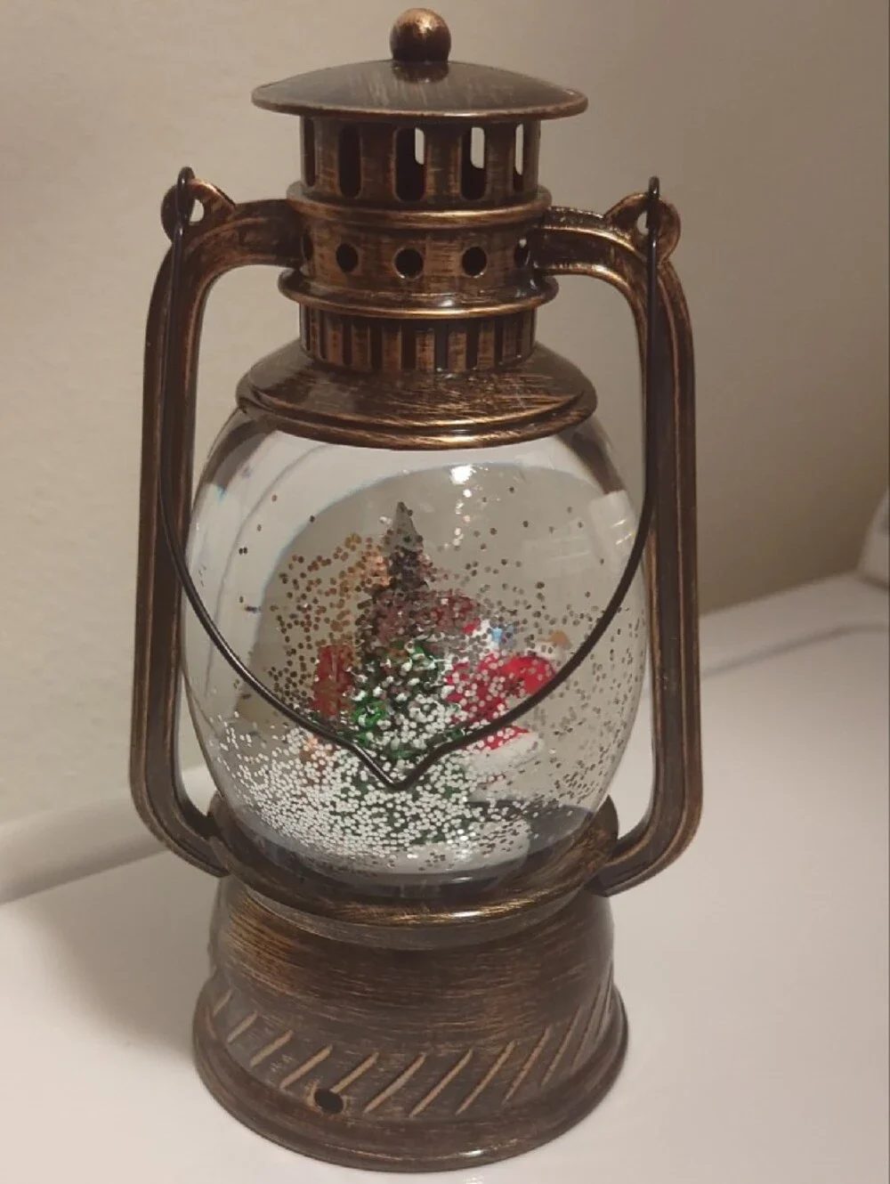 Bronze Musical Snow Globe Lantern - Bronze